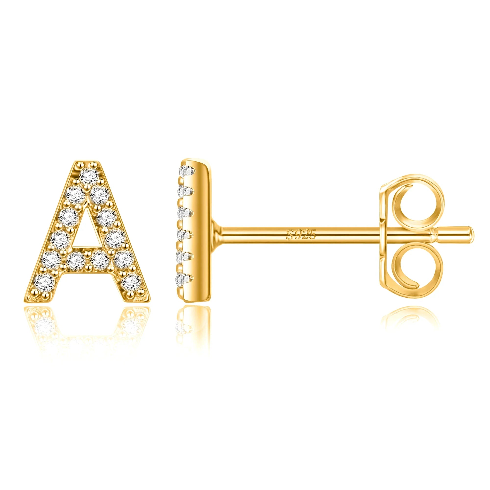 Pendientes iniciales de oro a