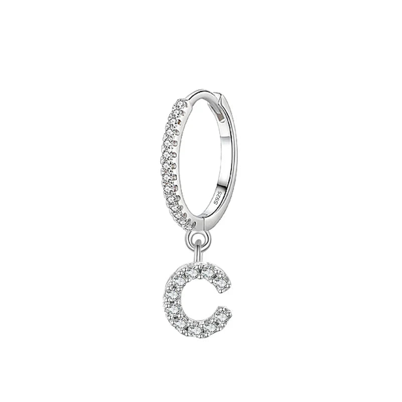 Pendientes de aro con inicial c