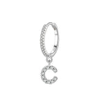 Pendientes de aro con inicial c
