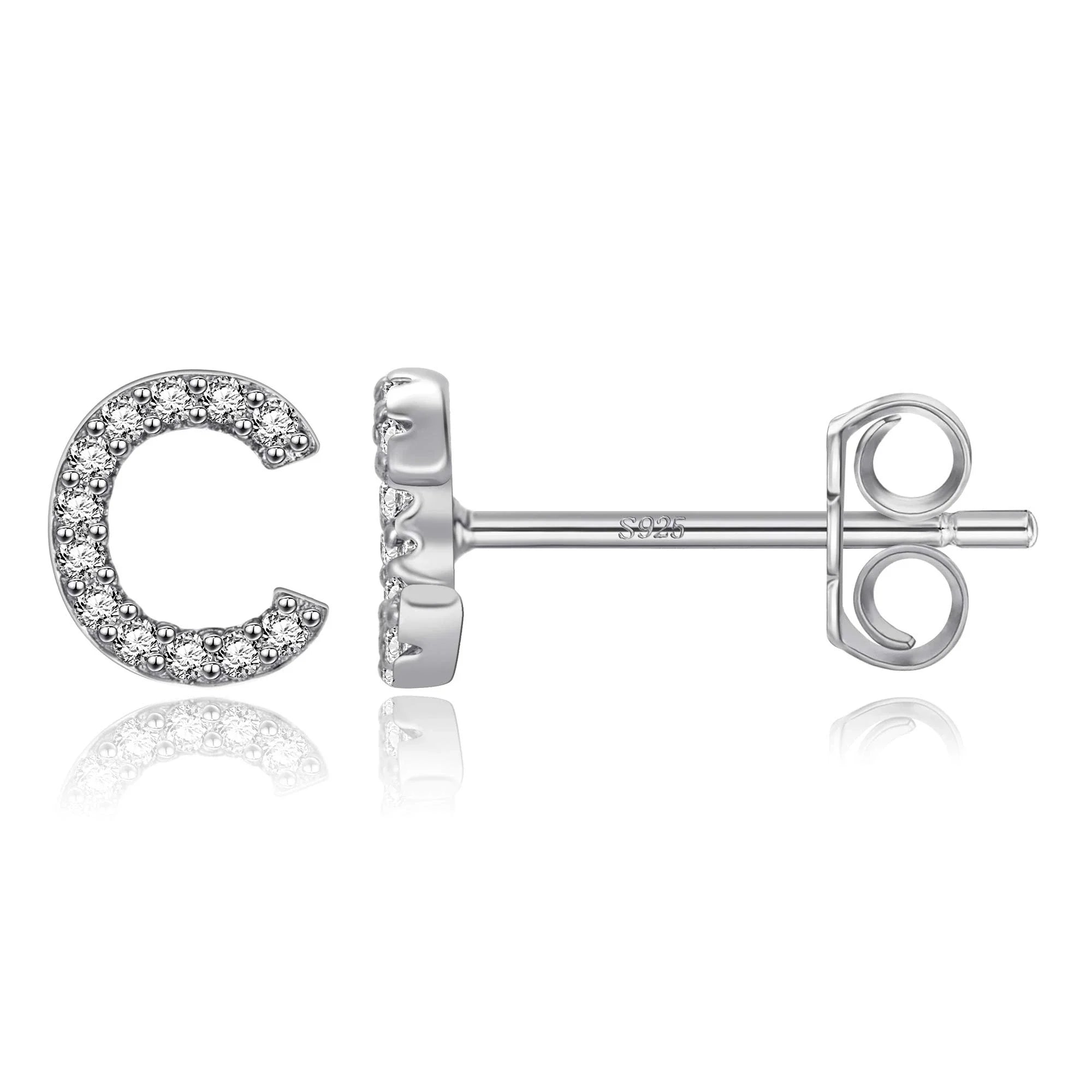Pendientes iniciales de plata c