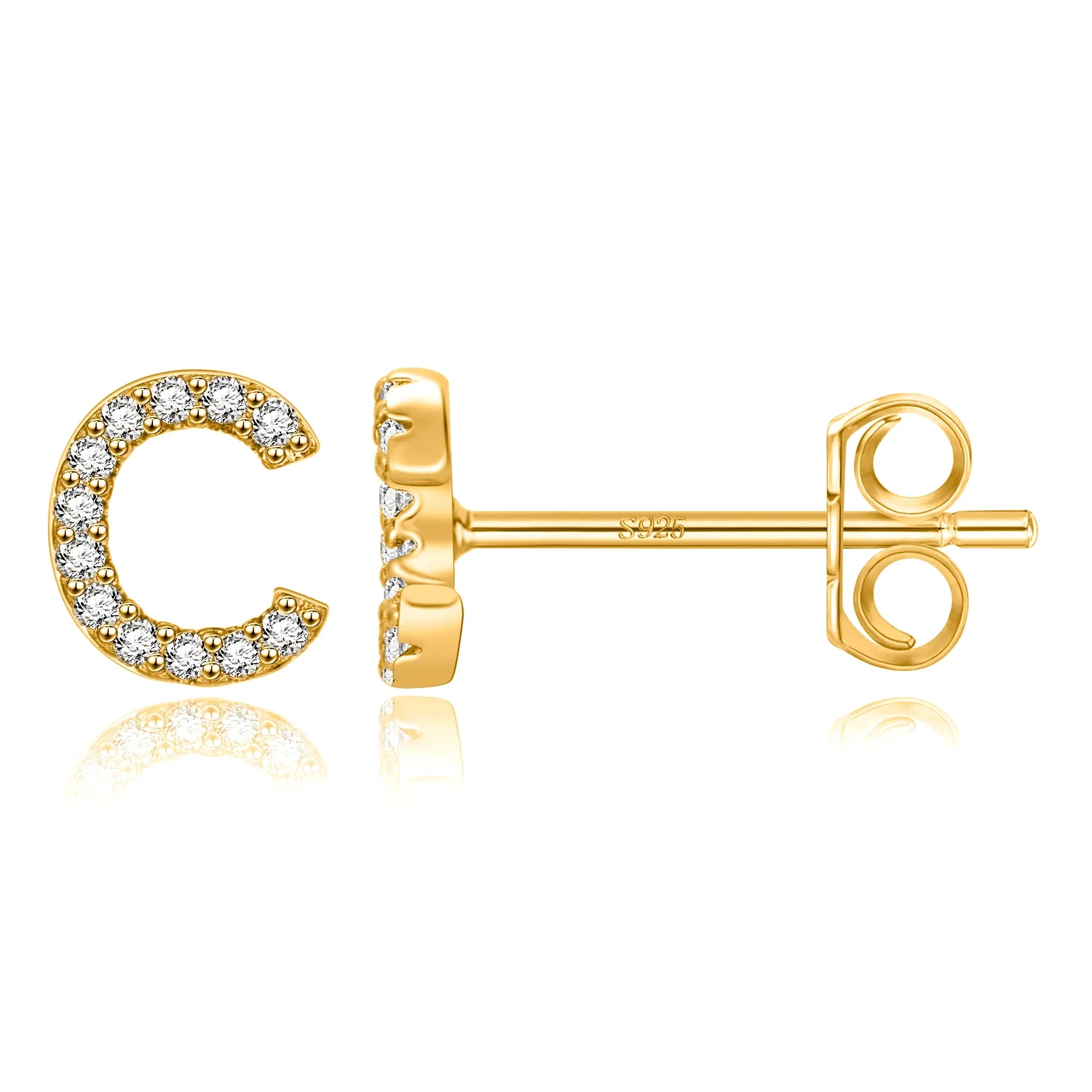 Pendientes inicial oro c