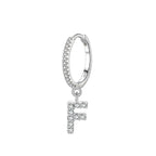 Pendientes de aro con inicial f