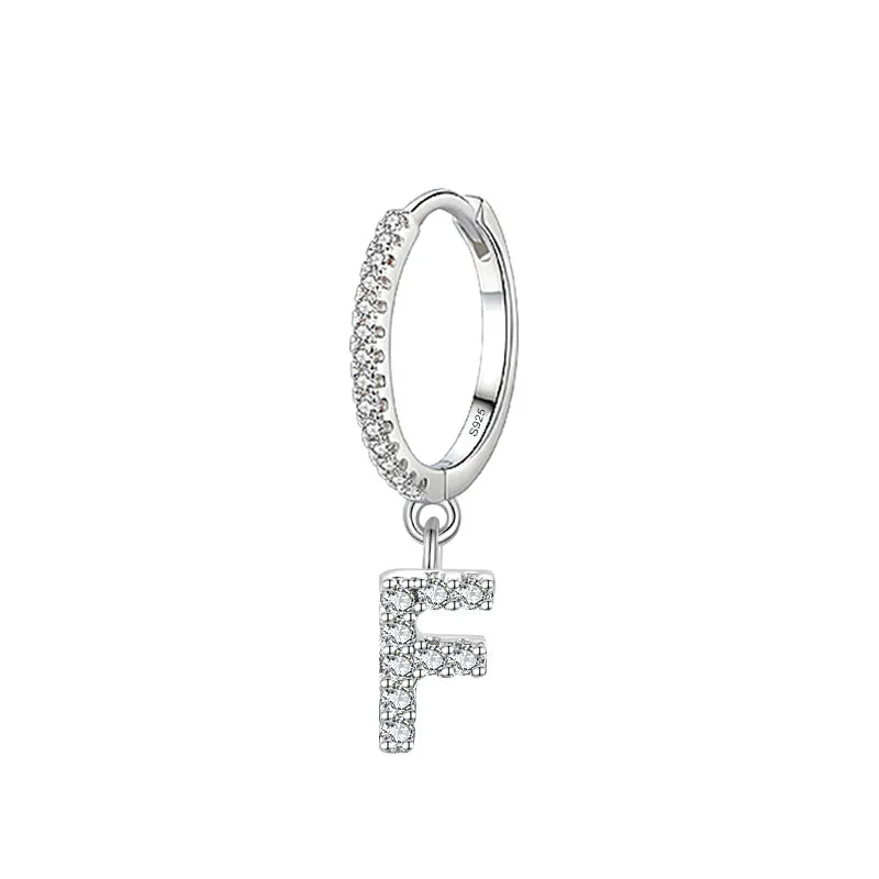 Pendientes de aro con inicial f