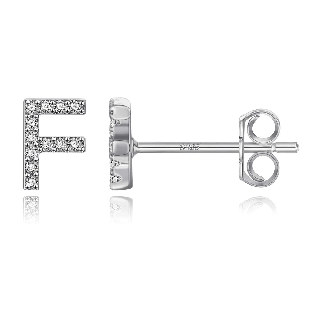 Pendientes iniciales de plata f