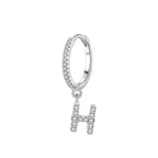 Pendientes de aro con inicial h
