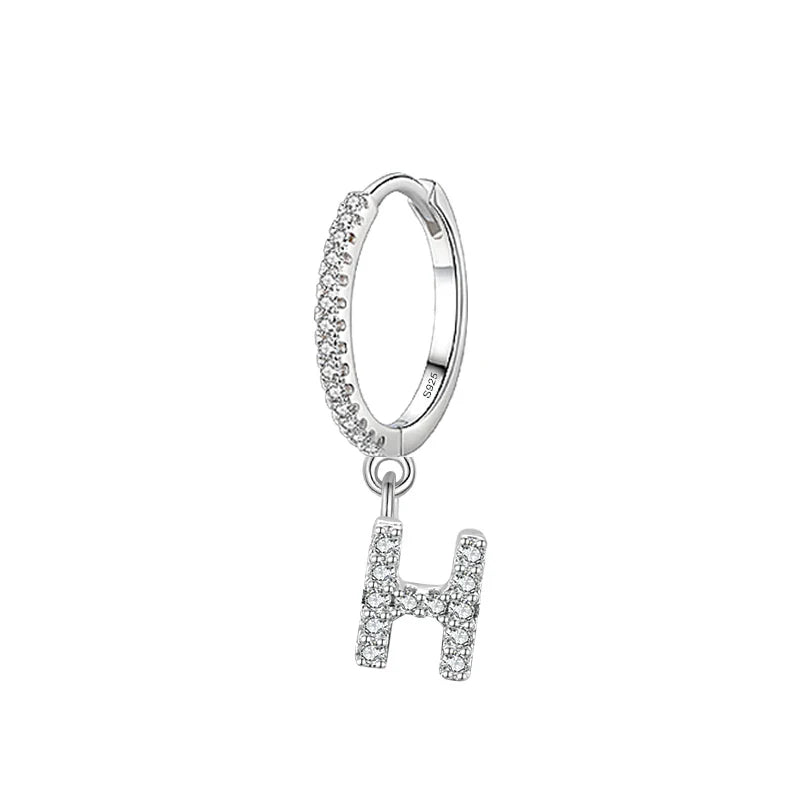 Pendientes de aro con inicial h