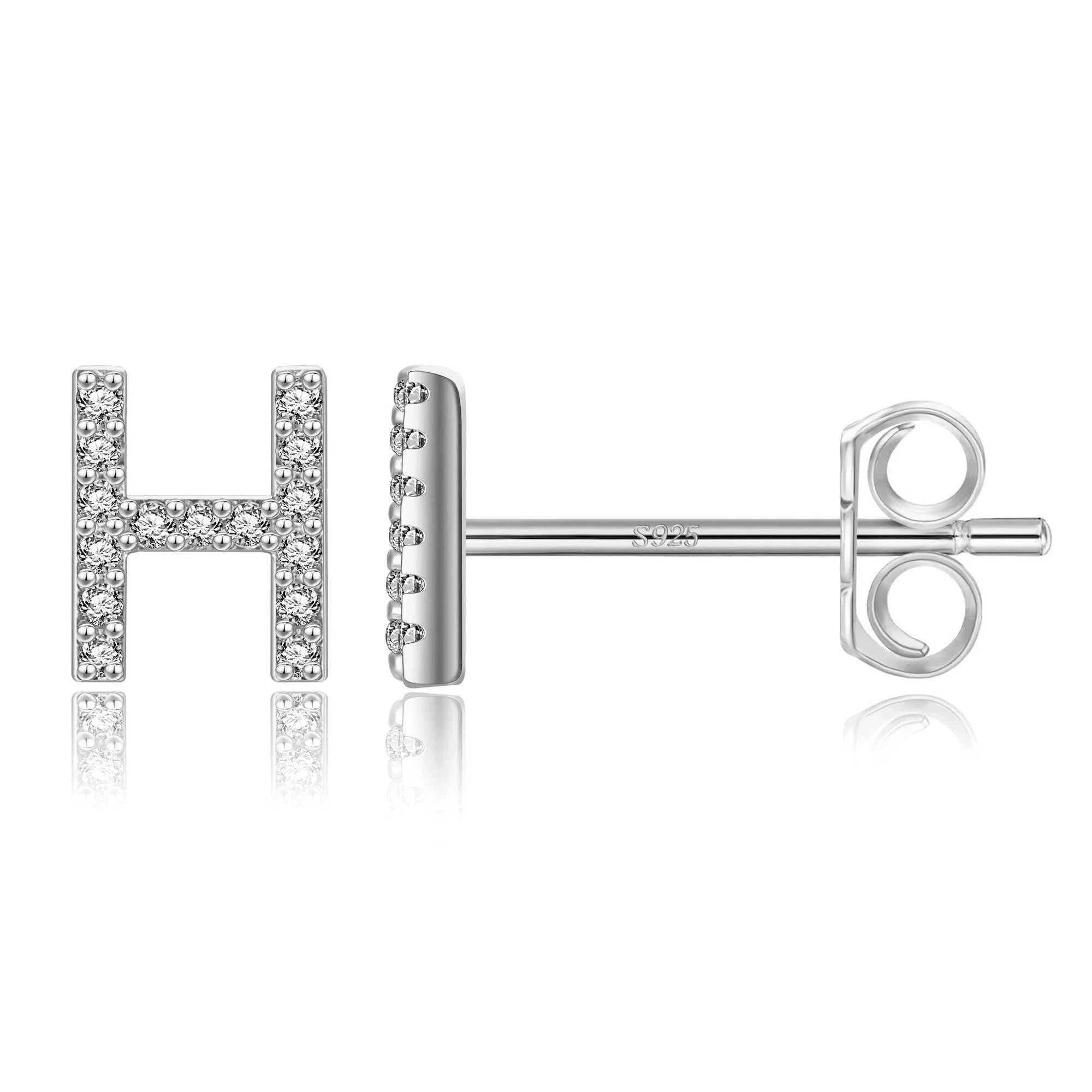 Pendientes iniciales de plata h