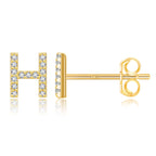 Pendientes iniciales de oro  h