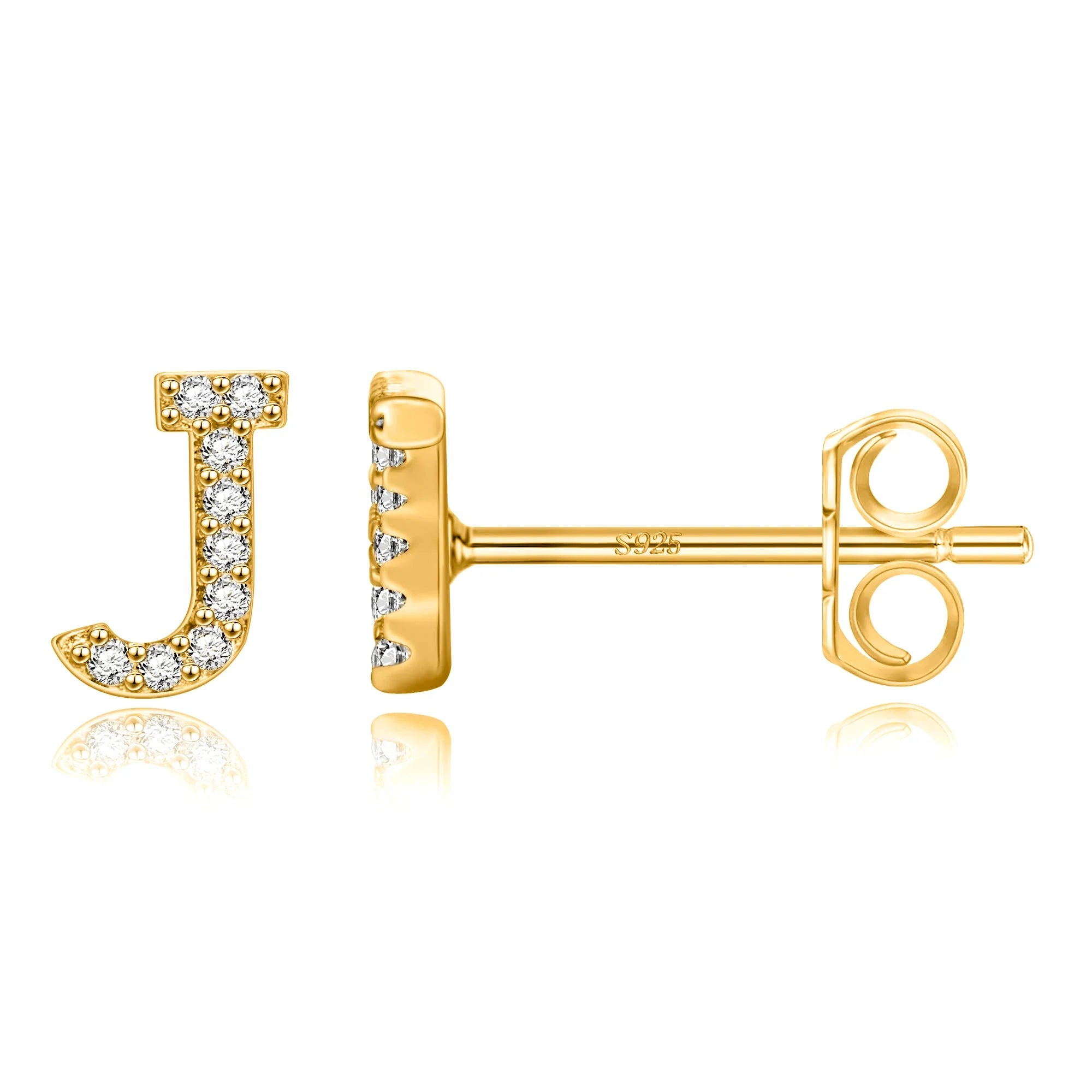 Pendientes iniciales de oro j