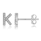 Pendientes iniciales de plata k