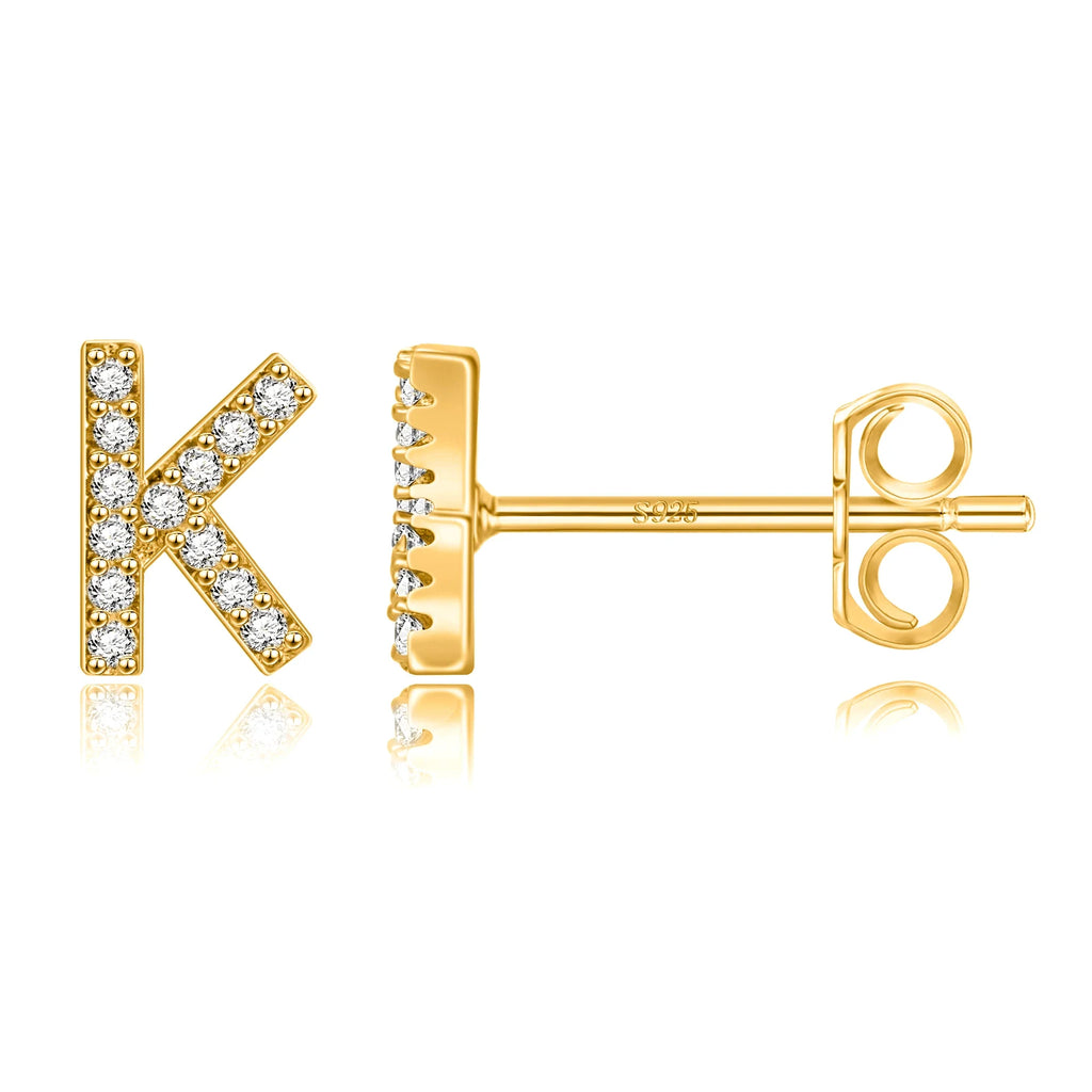 Pendientes iniciales de oro k