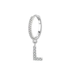 Pendientes de aro con inicial l