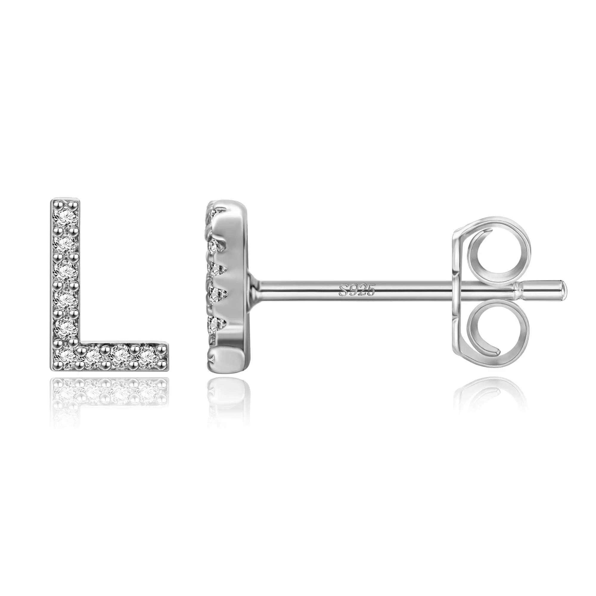 Pendientes iniciales de plata l