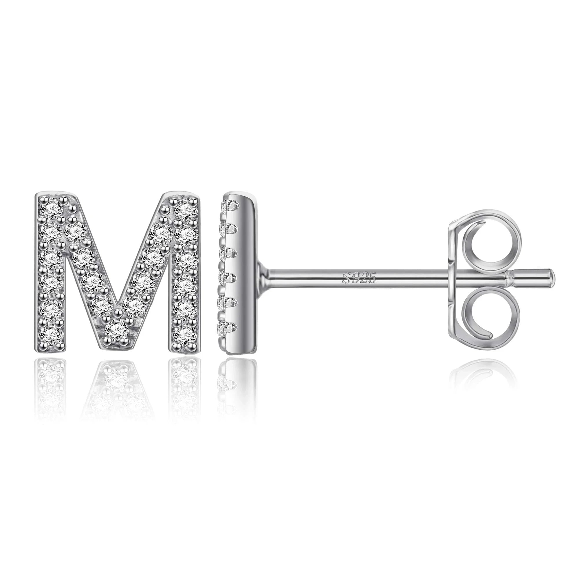 Pendientes iniciales de plata m