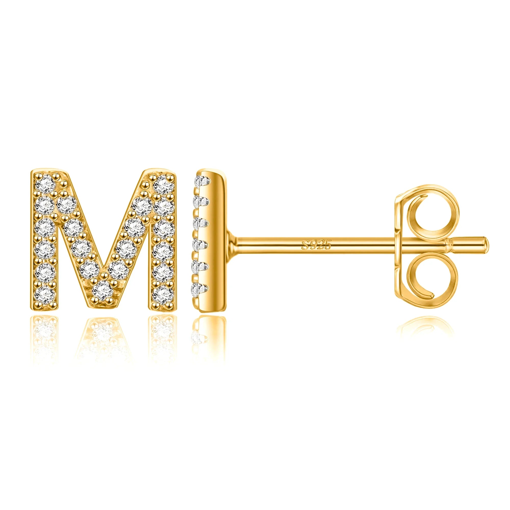 Pendientes iniciales de oro m
