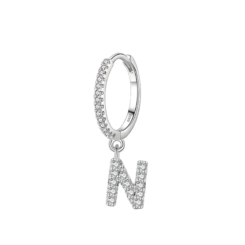 Pendientes de aro con inicial n