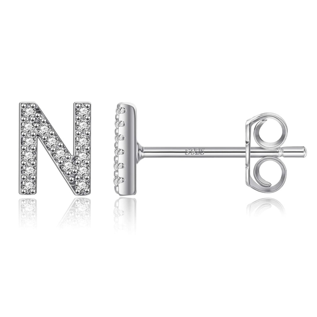 Pendientes iniciales de plata n