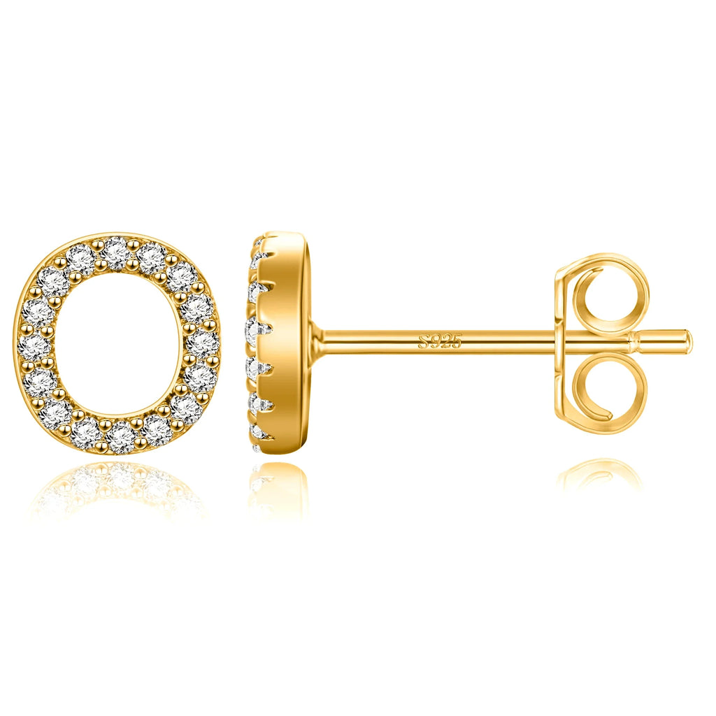 Pendientes iniciales de oro o