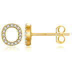 Pendientes iniciales de oro o