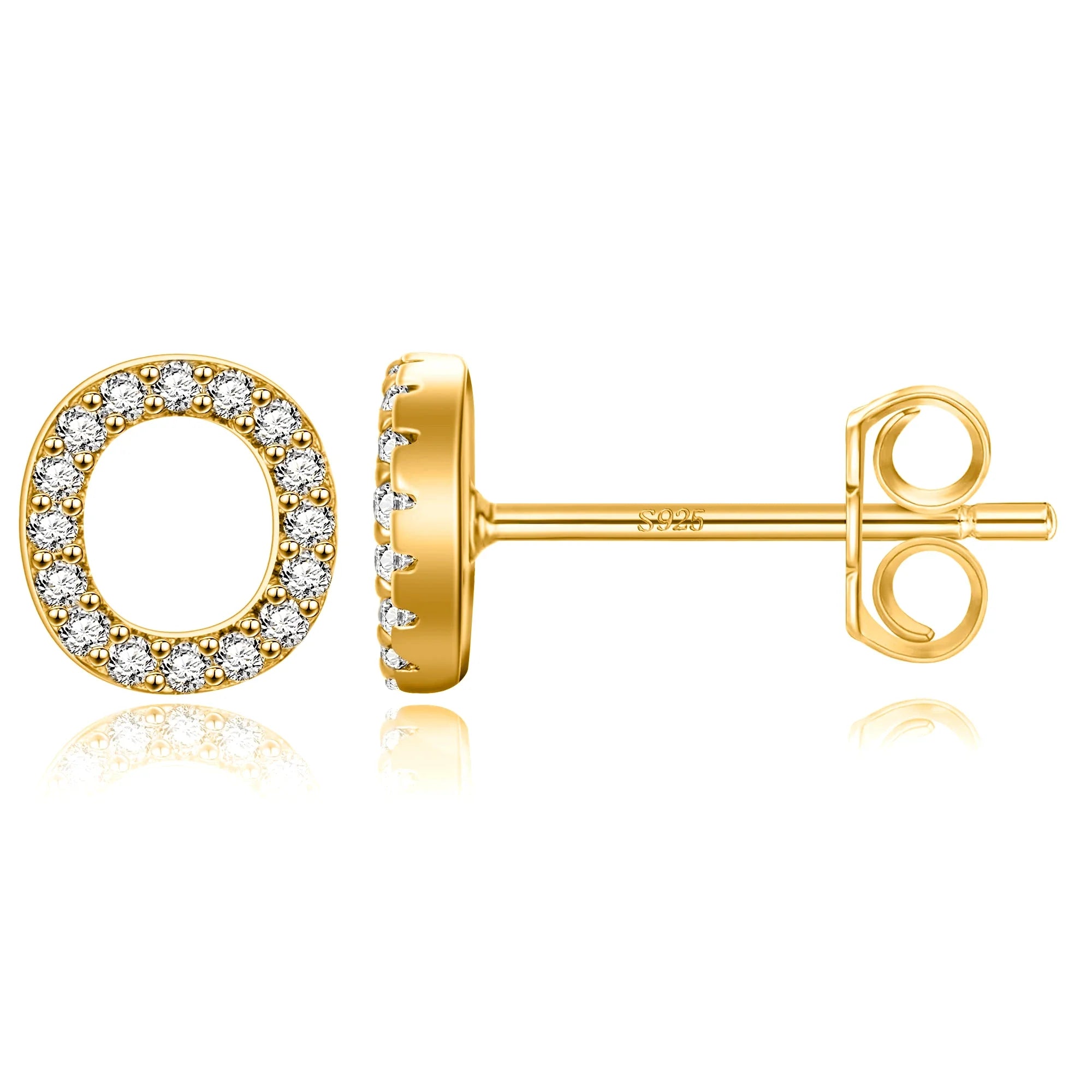 Pendientes iniciales de oro o