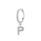 Pendientes de aro con inicial p