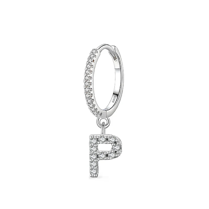 Pendientes de aro con inicial p
