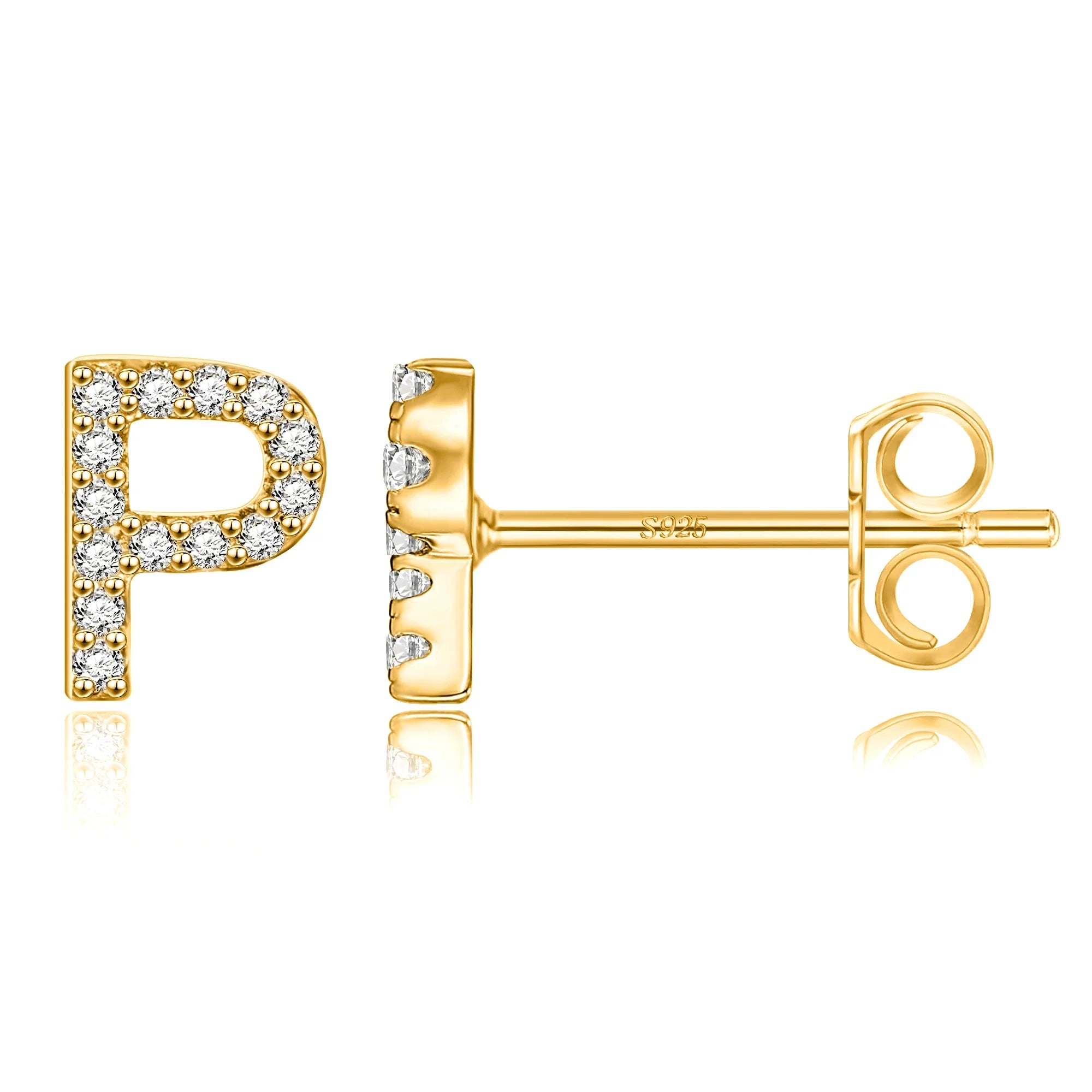 Pendientes iniciales de oro p