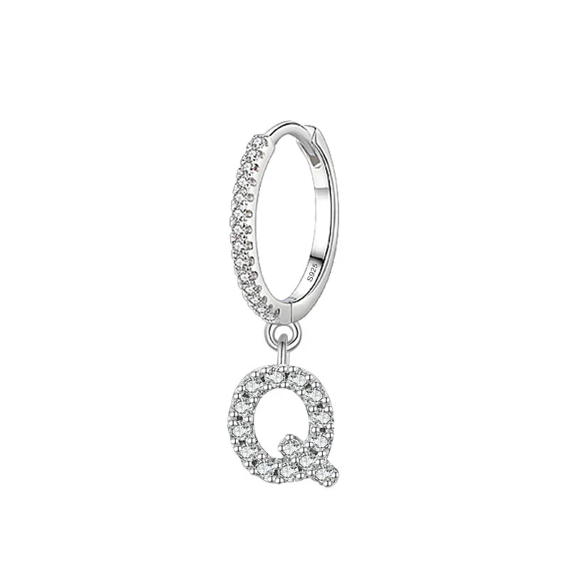 Pendientes de aro con inicial q