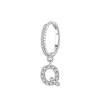 Pendientes de aro con inicial q