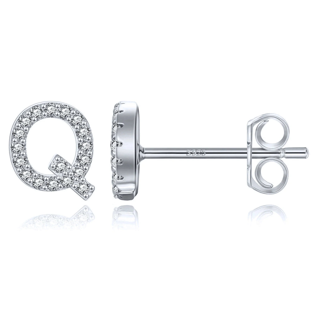 Pendientes iniciales de plata q