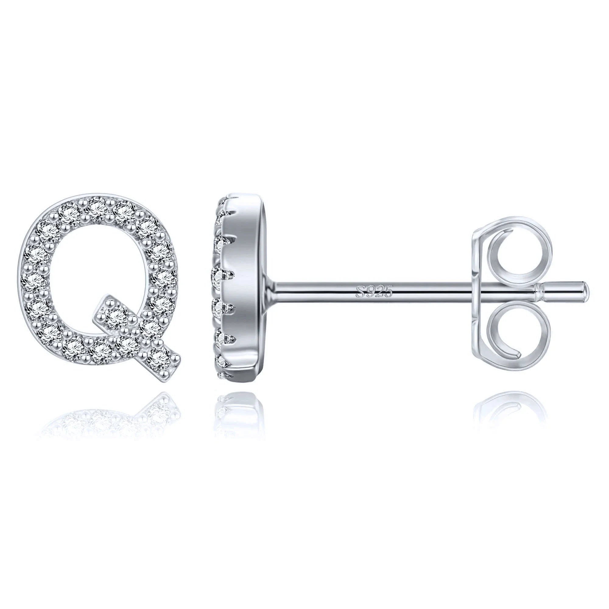 Pendientes iniciales de plata q
