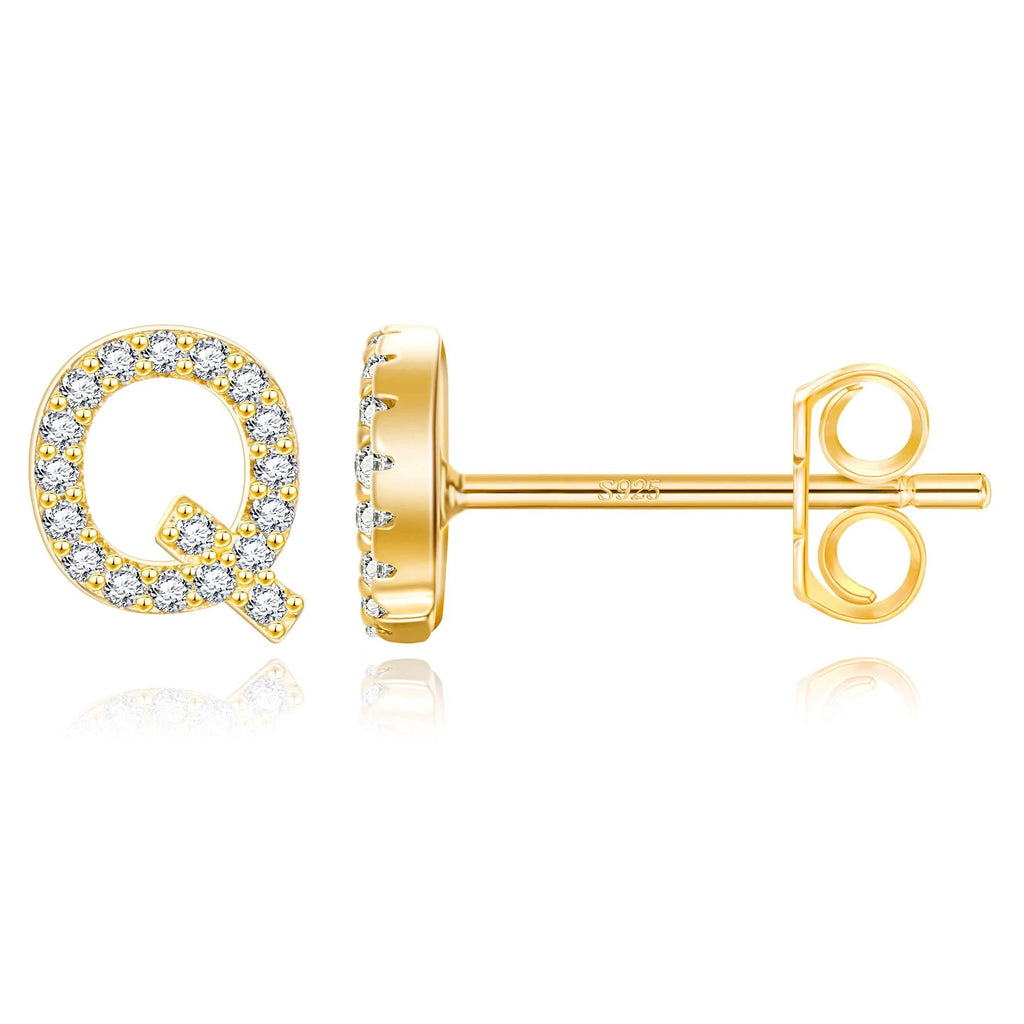 Pendientes iniciales de oro q