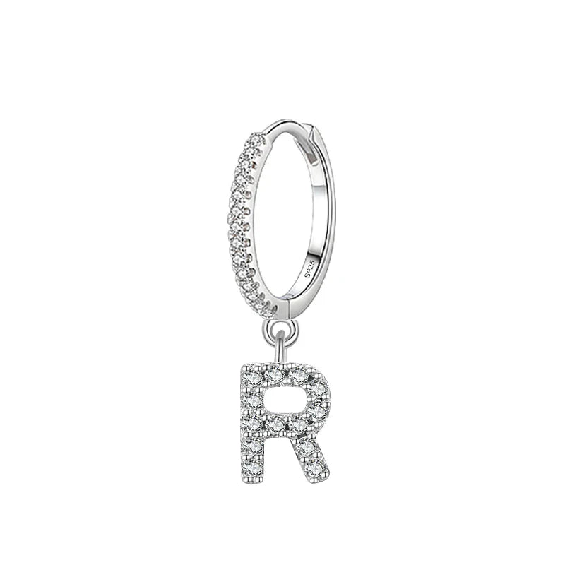 Pendientes de aro con inicial r