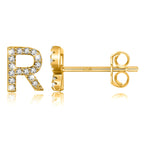 Pendientes iniciales de oro r