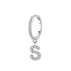 Pendientes de aro con inicial s