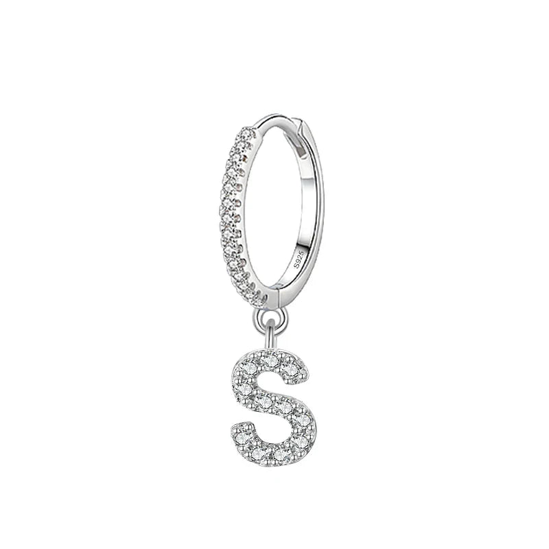 Pendientes de aro con inicial s
