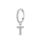 Pendientes de aro con inicial t