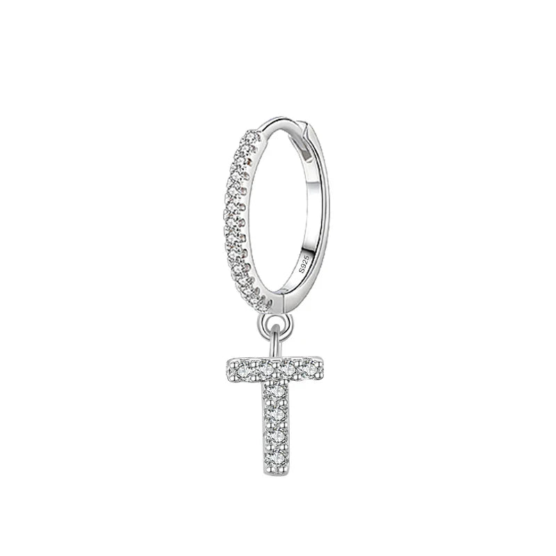Pendientes de aro con inicial t
