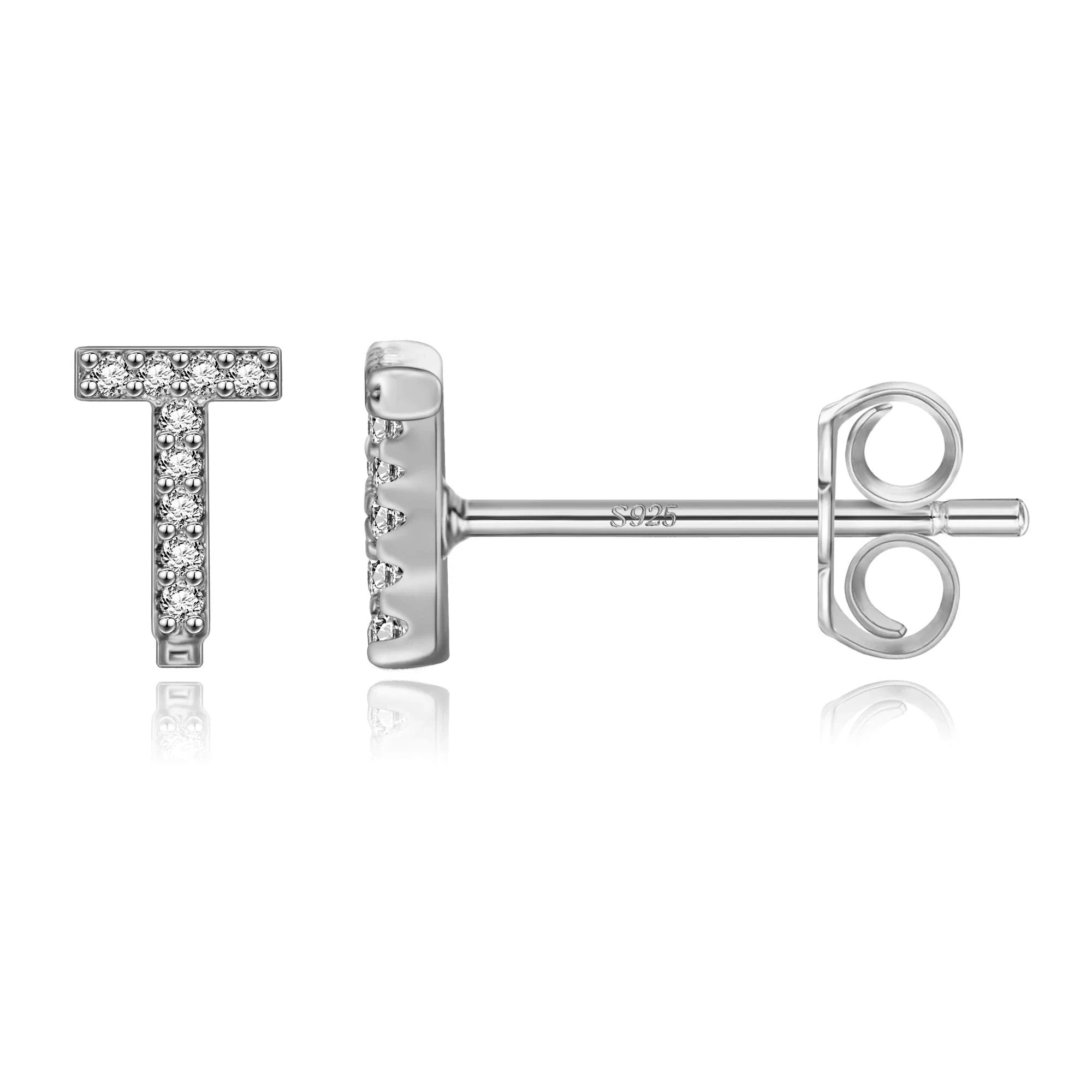 Pendientes iniciales de plata t