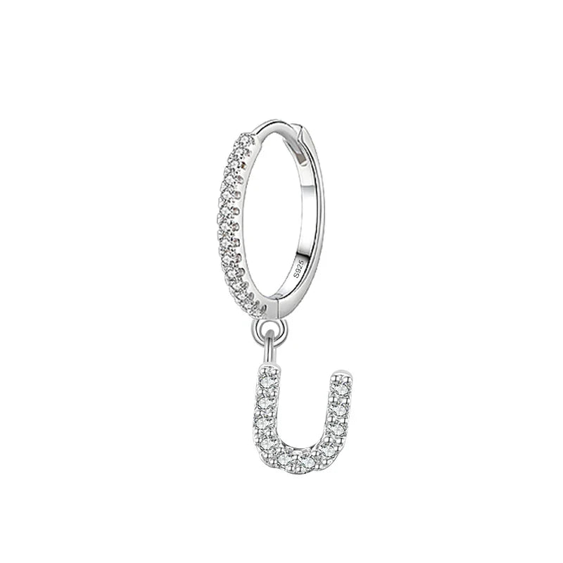 Pendientes de aro con inicial u