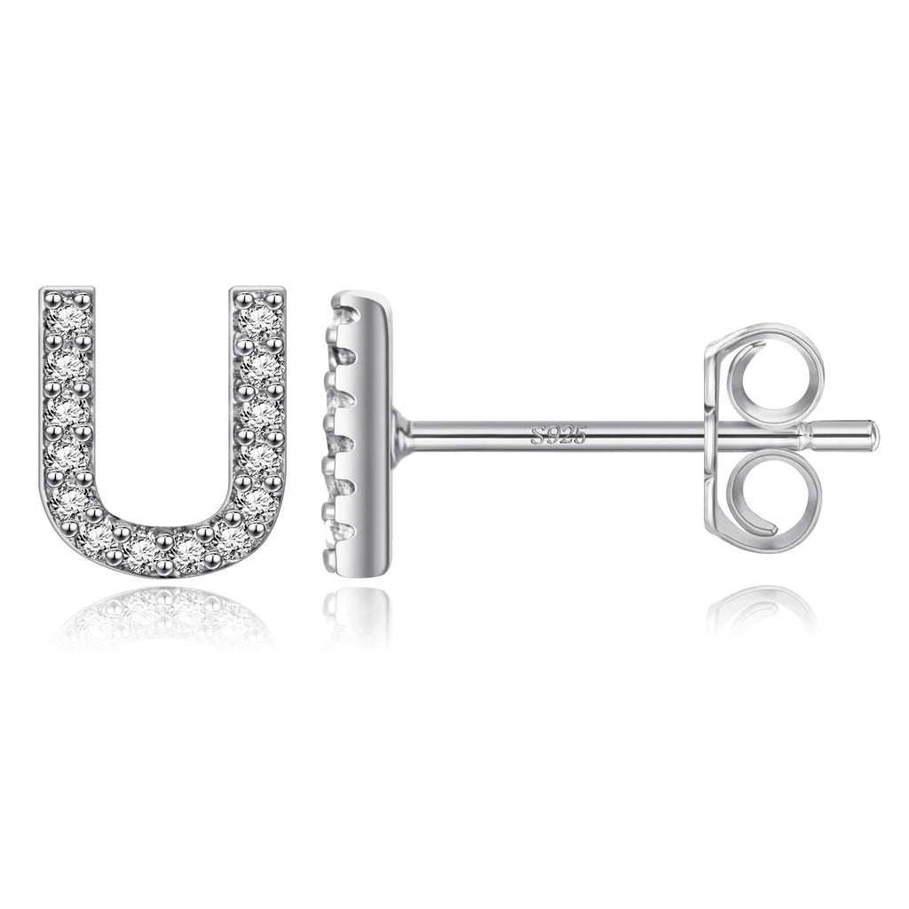 Pendientes iniciales de plata u