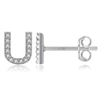 Pendientes iniciales de plata u