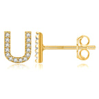 Pendientes iniciales de oro u