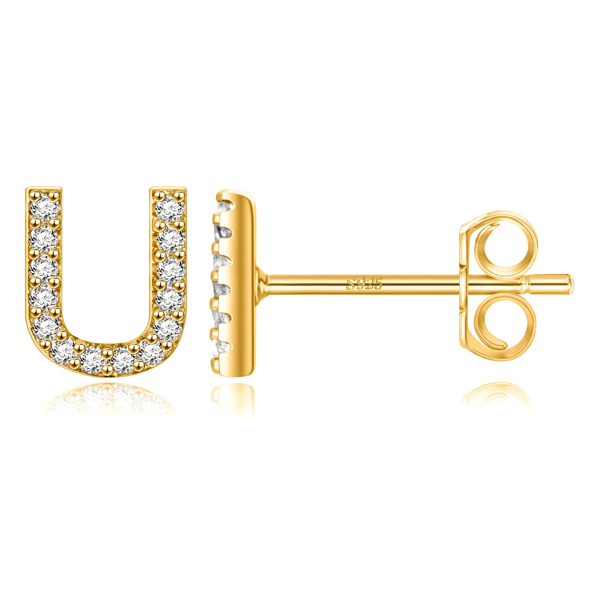 Pendientes iniciales de oro u