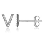 Pendientes iniciales de plata v