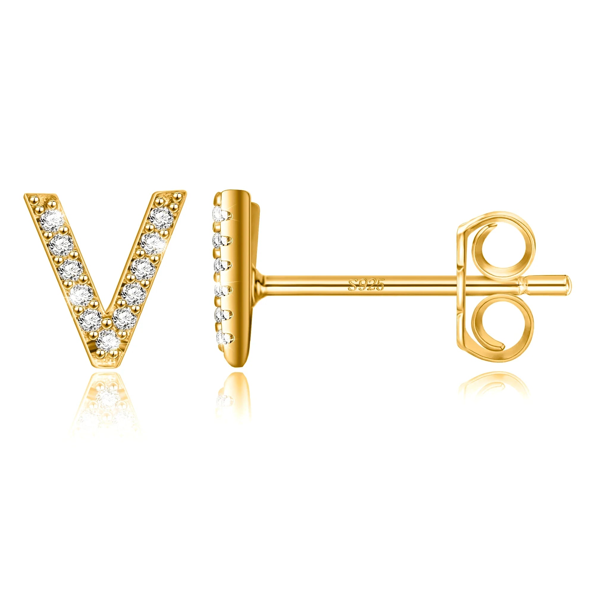 Pendientes inicial oro v