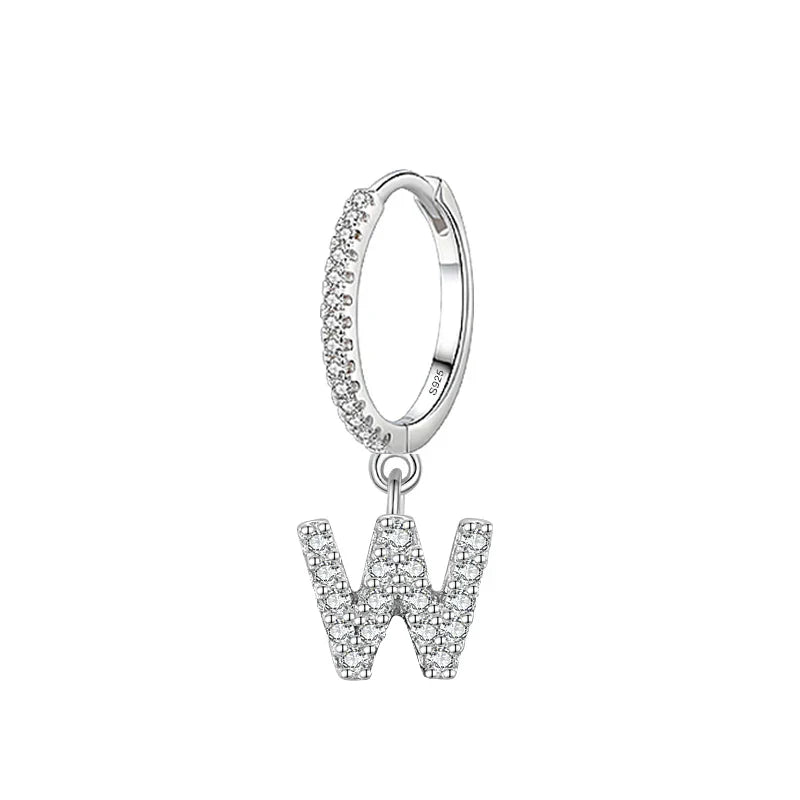 Pendientes de aro con inicial w