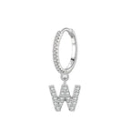 Pendientes de aro con inicial w