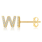 Pendientes iniciales de oro w