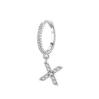Pendientes de aro con inicial x